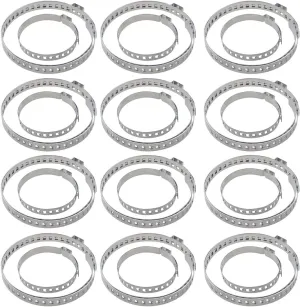 24PCS CV Boot Clamp Kit, Adjustable Axle CV Joint Boot Crimp Clamps, Stainless Steel Drive Shaft CV Boot Band Clamps Repair Tool Kit (12PCS Large 12PCS Small)
