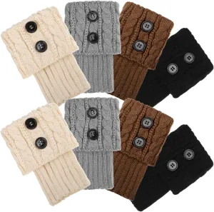 4 Pairs Women's Boot Cuffs Fashionable Knit Ankle Warmers for Leg Warmers Women Warm Boot Socks