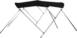 7.6 oz Black 3 Bow Round Tube Boat Bimini TOP Sunshade Compatible for STACER 379 PROLINE 2013-2017