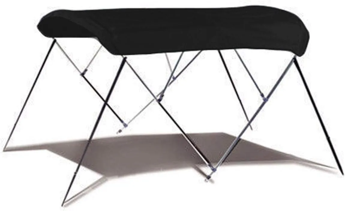 7.6 oz Black 4 Bow Round Tube Boat Bimini TOP Sunshade Compatible for Tahoe Alpine Fish 1822 All Years