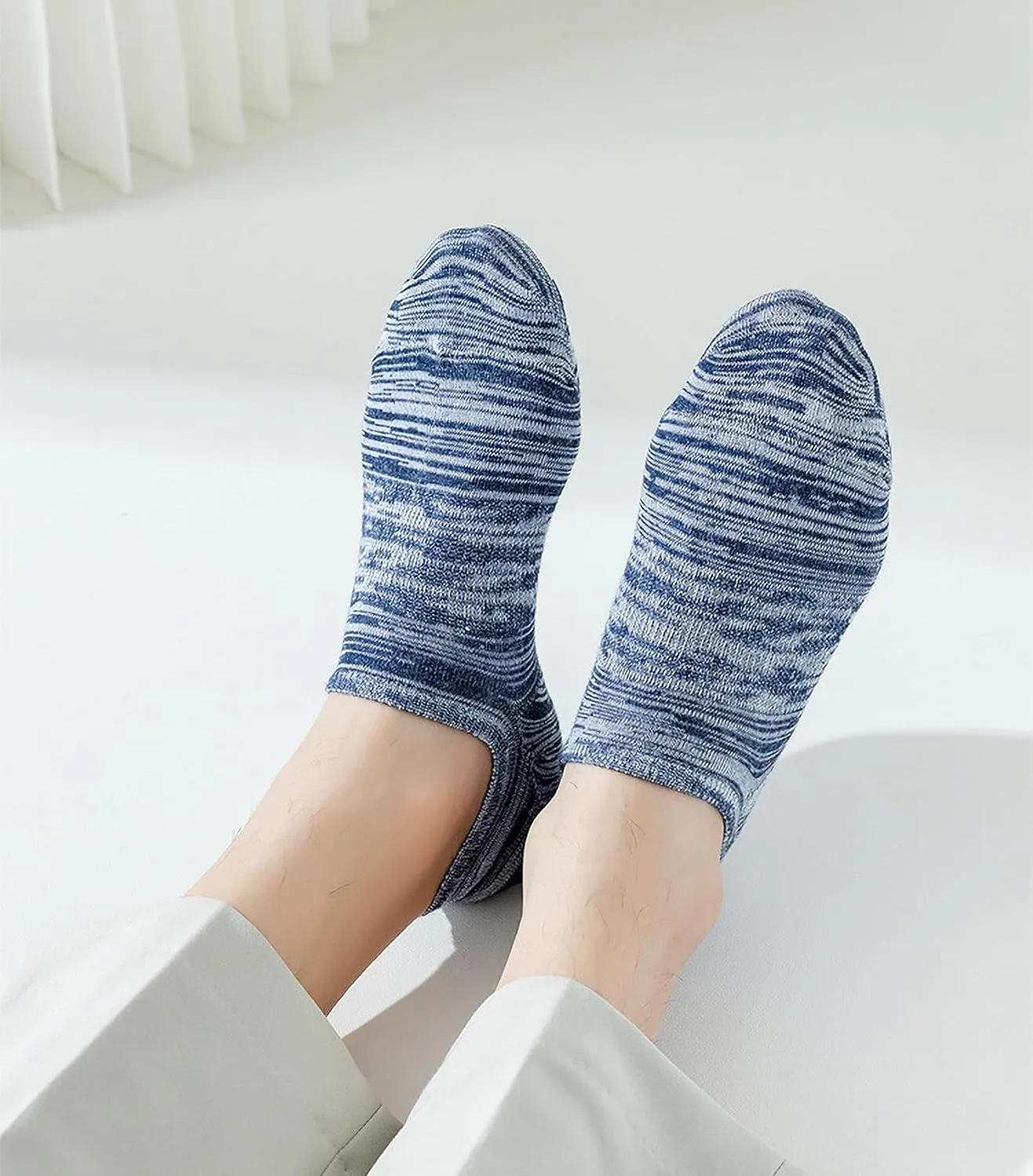 8 Pairs Mens No Show Socks Invisible Low Cut Ankle Short Loafer Boat Socks Nonslip Cotton Socks