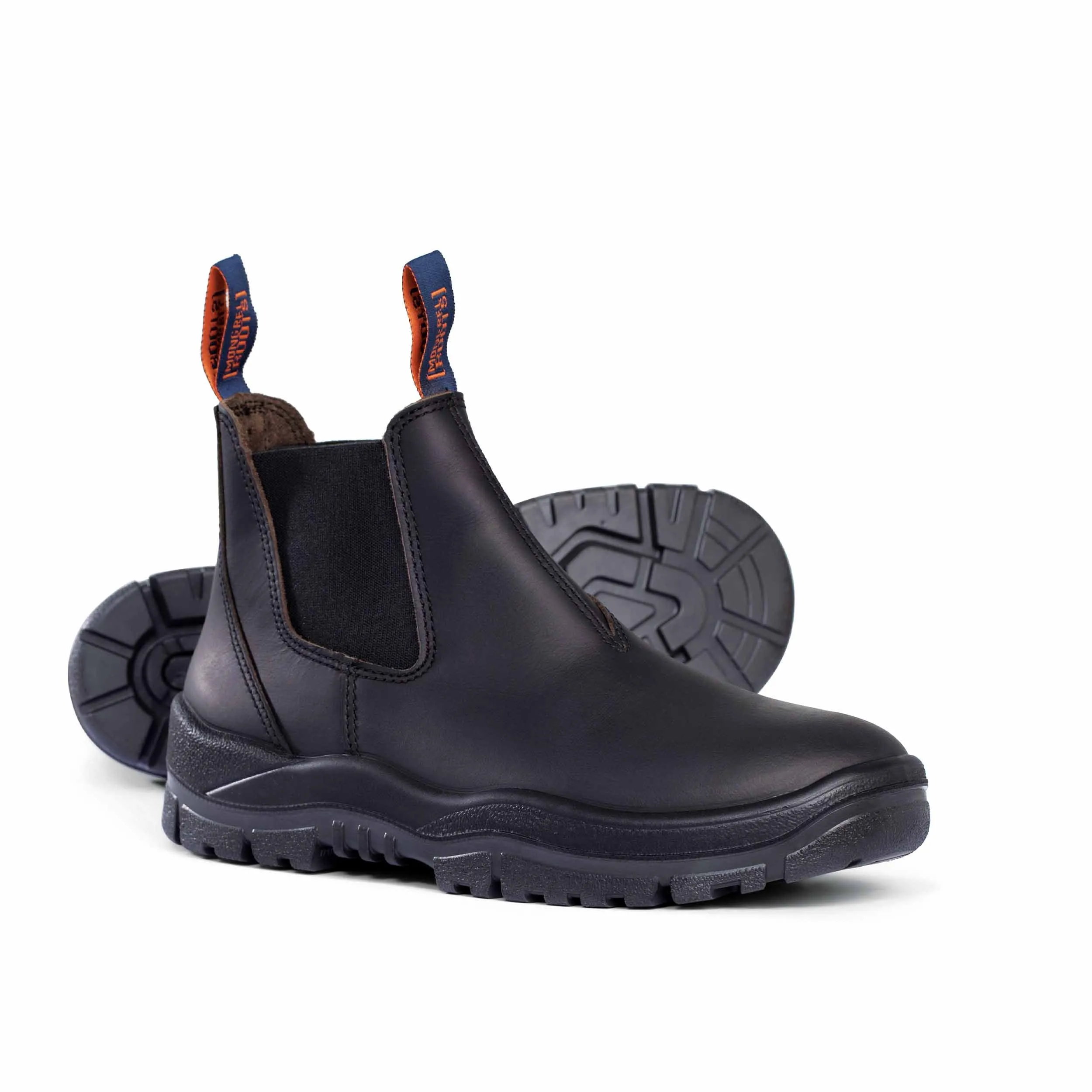 916020-Oil Kip Non-Safety V-Cut Elastic Sided Boot-BLACK