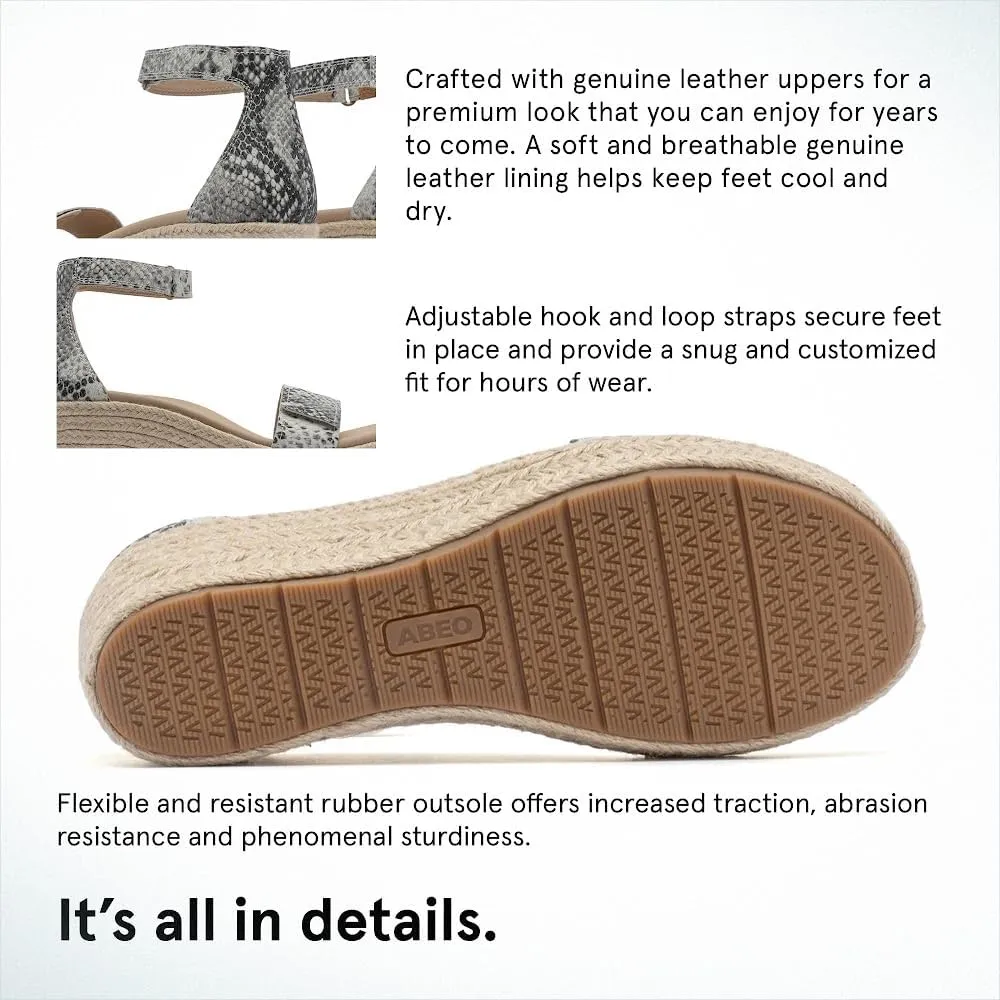 ABEO Riviera Ankle Sandals For Women | Arch Support Sandals Women's | Wedge Sandals For Women | Built-In Orthotic Insole