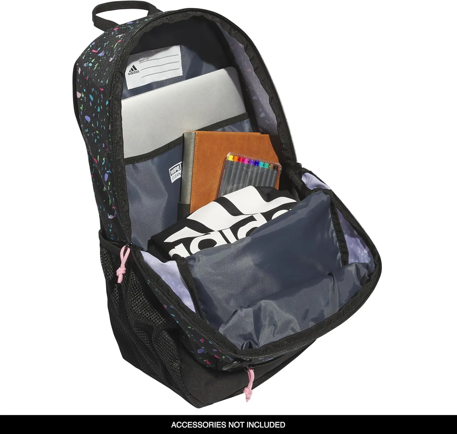 adidas Creator Comfortable and Durable Small Athletic Bag or Laptop Backpack for Women and Men, Speckle Black/Bliss Pink/Black, One Size