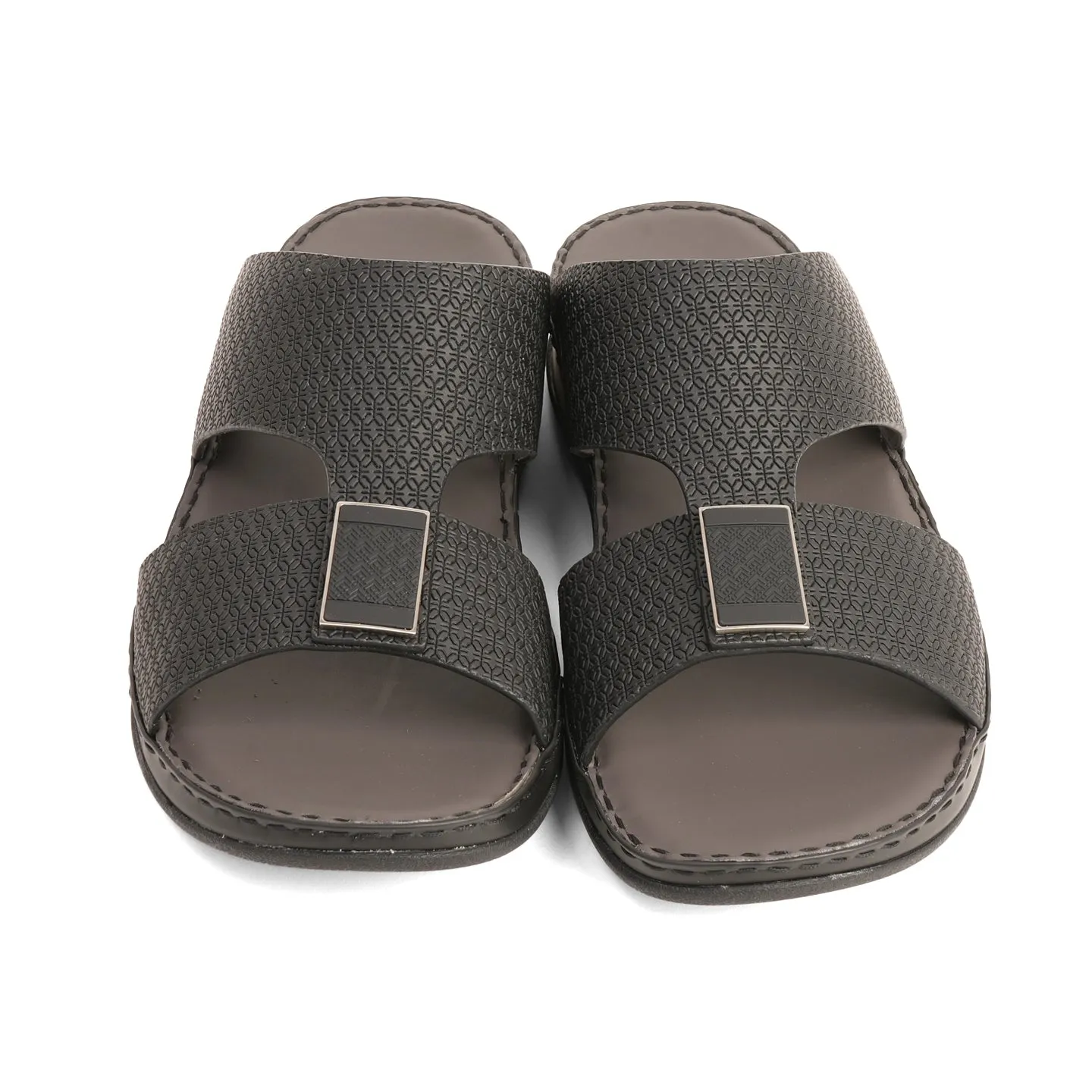 Aetrex Men's traditional Textured Leather Arabic Sandals - Black
