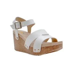 Agnes Wedges Sandal in White by Volatile
