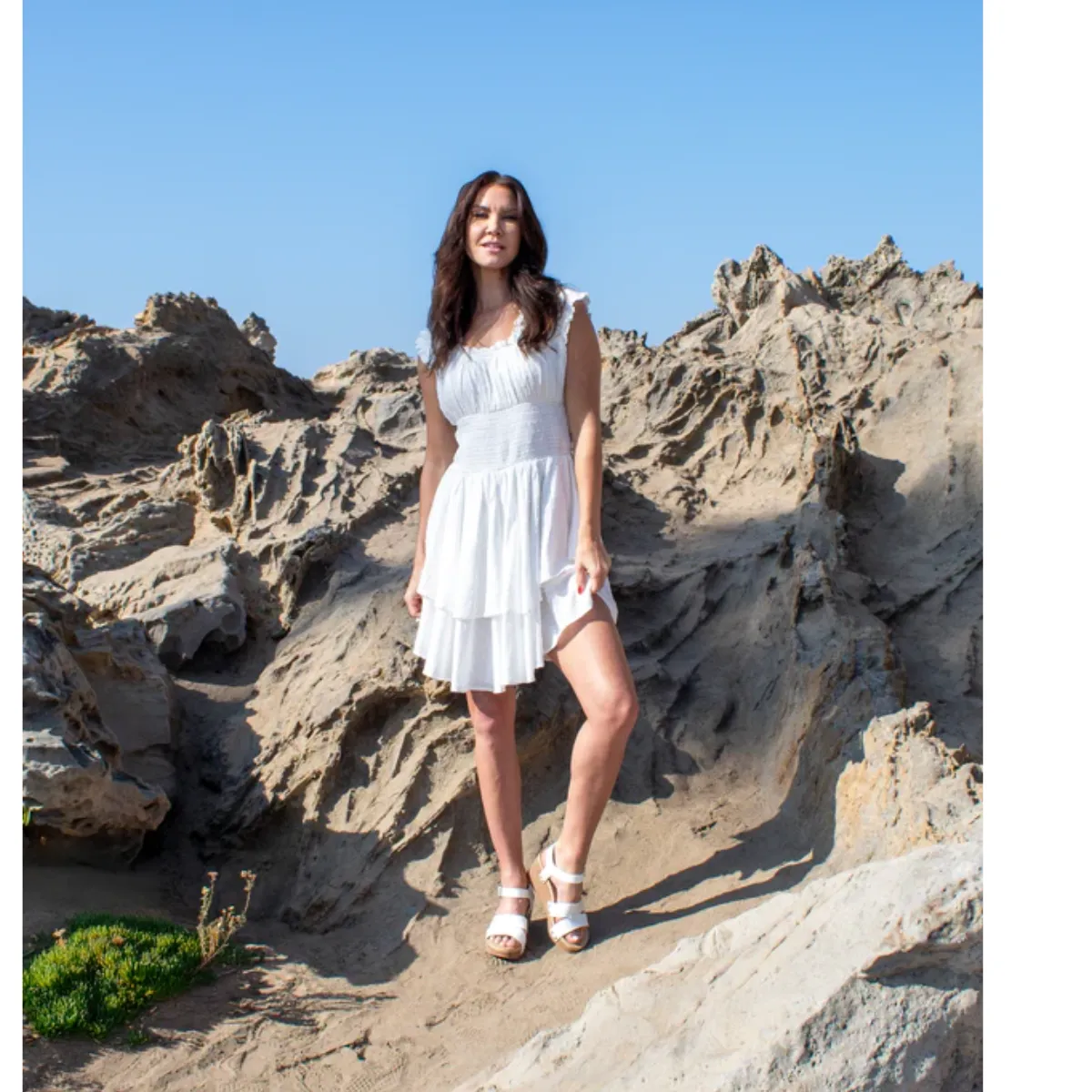 Agnes Wedges Sandal in White by Volatile