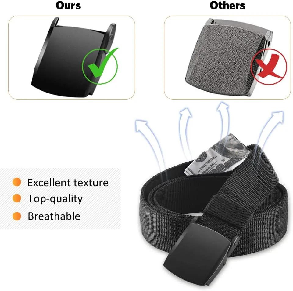 AGPTEK Travel Money Belt, Hidden Money Pouch, Anti-Theft Security Waist Wallet, Secret Compartment Money Hideaway for Business Trip Jogging Outdoor Working, Gift for Fathers Dad Men Boyfriend, Black