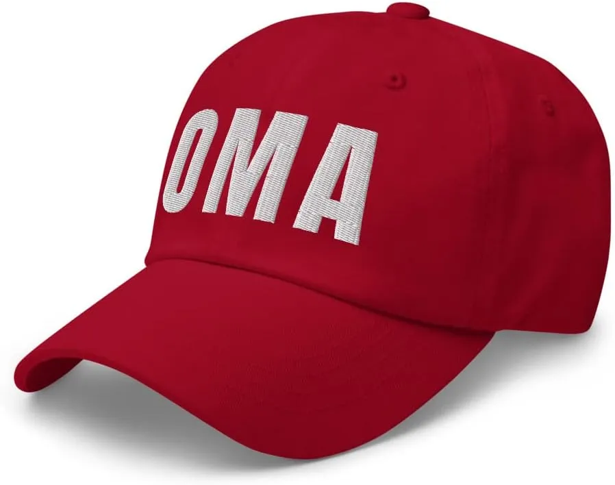 Airport Code OMA Hat Omaha Nebraska NE Dad Cap Embroidered Dad Hat Baseball Cap with Adjustable Buckle Strap