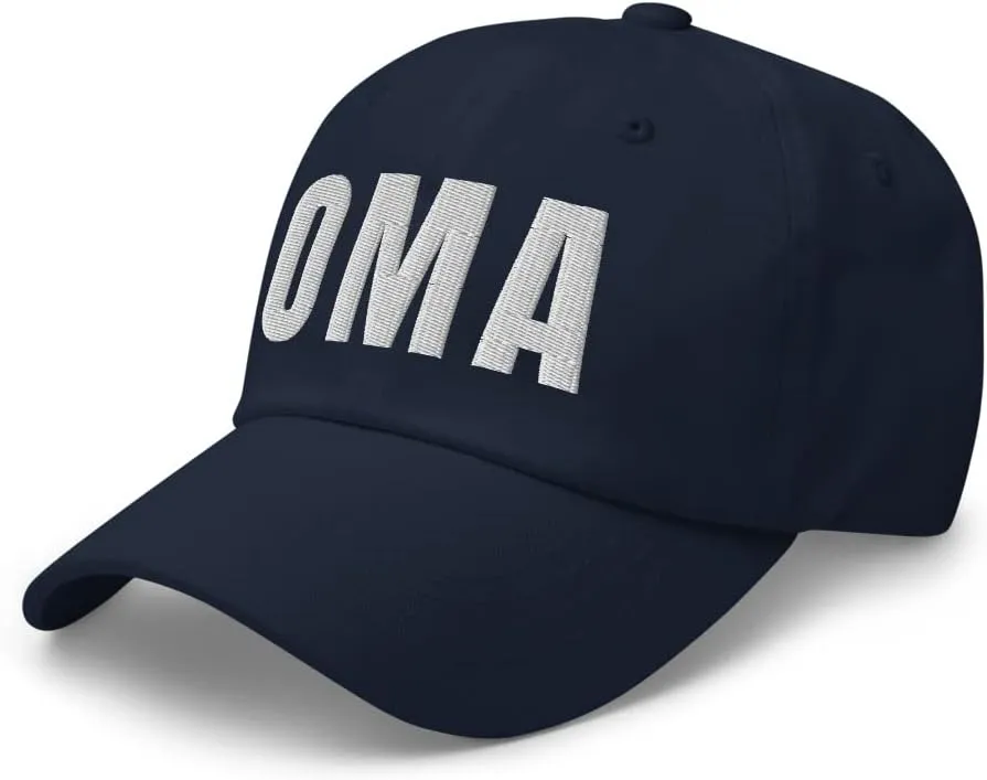 Airport Code OMA Hat Omaha Nebraska NE Dad Cap Embroidered Dad Hat Baseball Cap with Adjustable Buckle Strap