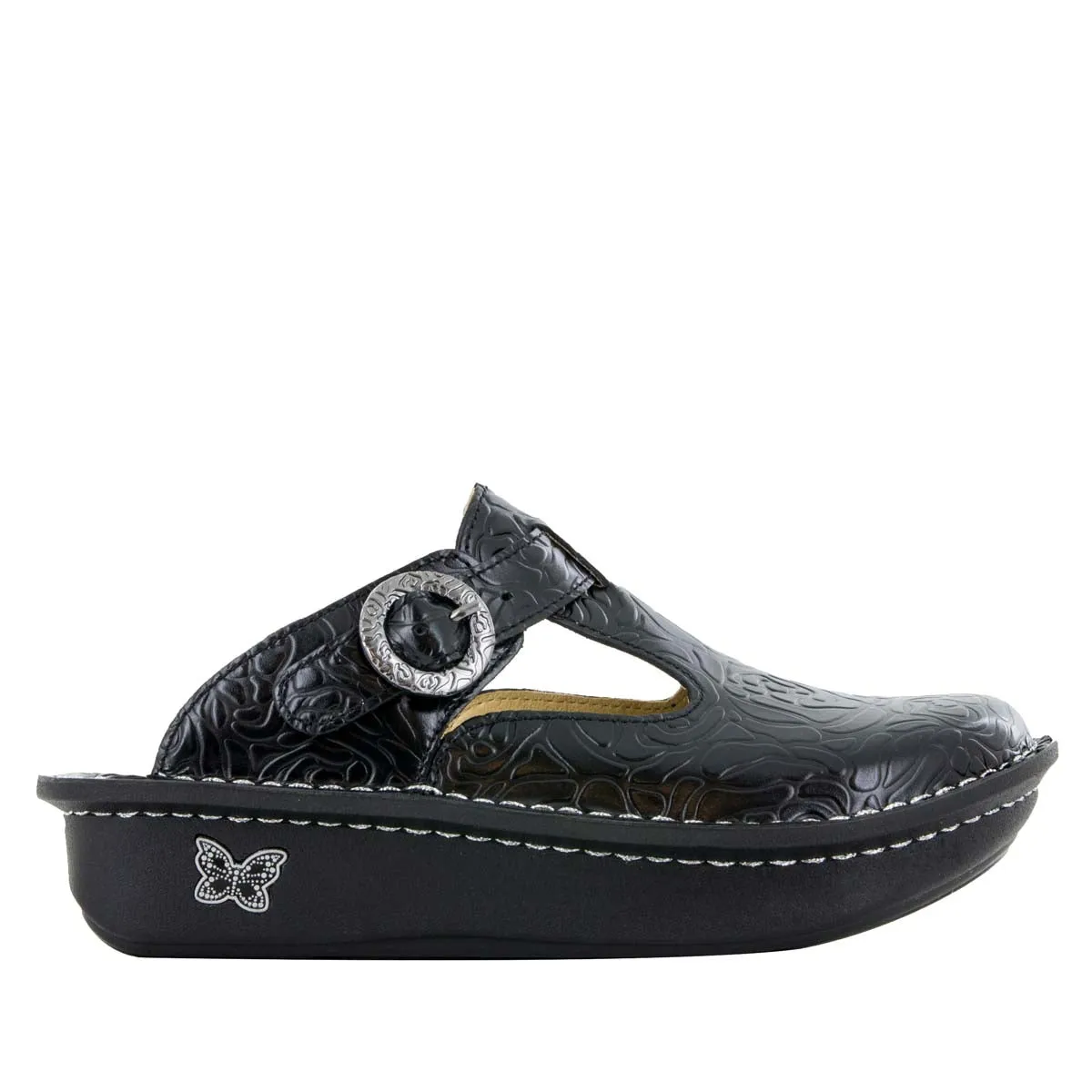Alegria Women's Classic Black Embossed Rose