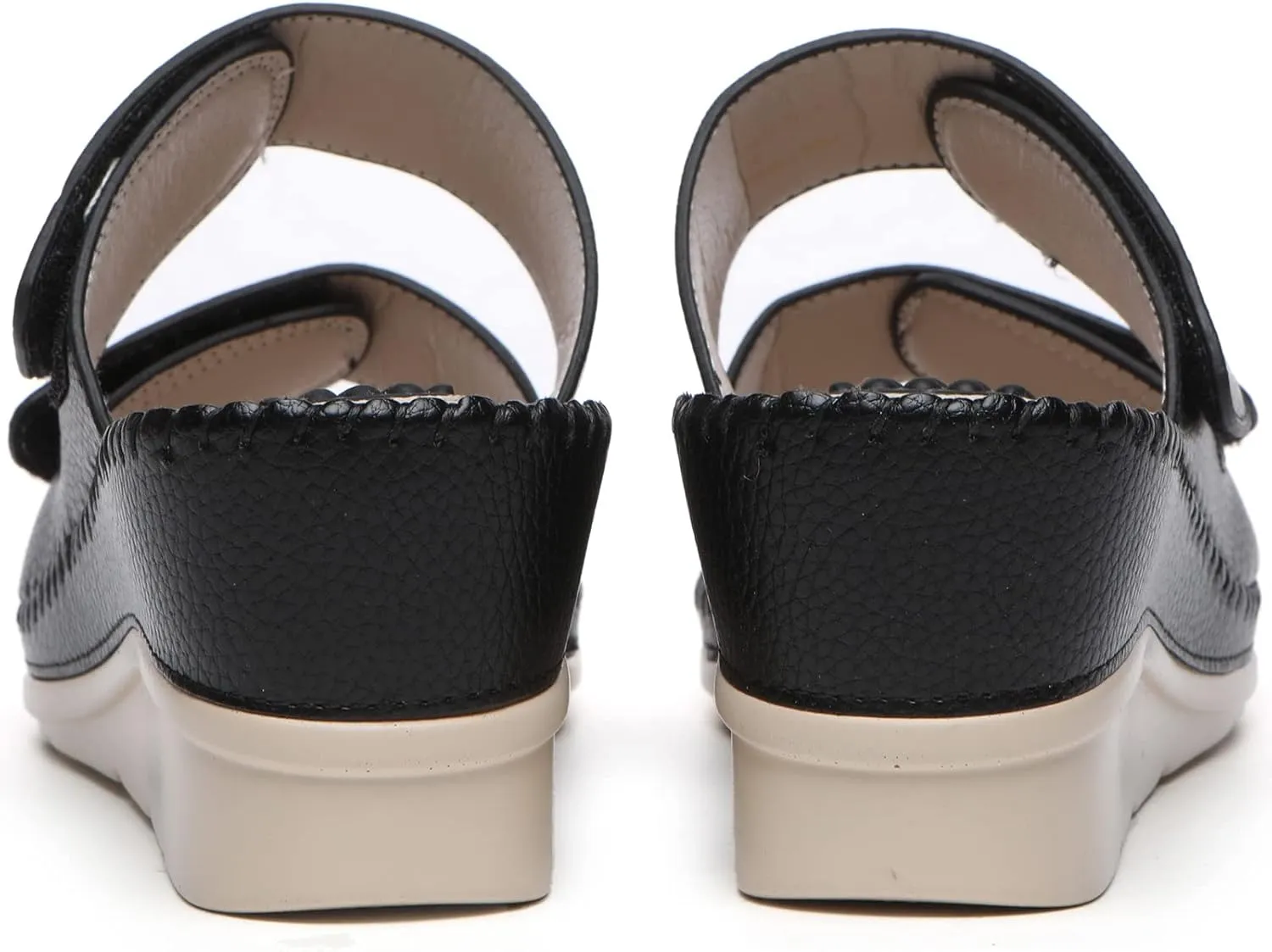 Alexis Leroy Women’s Comfortable Open Toe Crisscross Straps Slip on Wedge Sandals