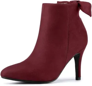 Allegra K Women's Pointed Toe Stiletto Heel Ankle Boots
