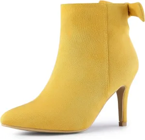 Allegra K Women's Pointed Toe Stiletto Heel Ankle Boots