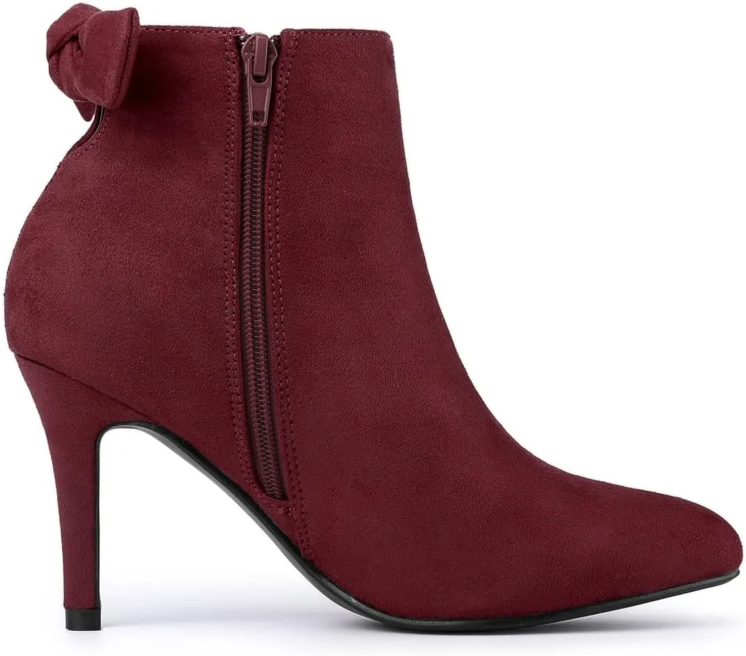 Allegra K Women's Pointed Toe Stiletto Heel Ankle Boots