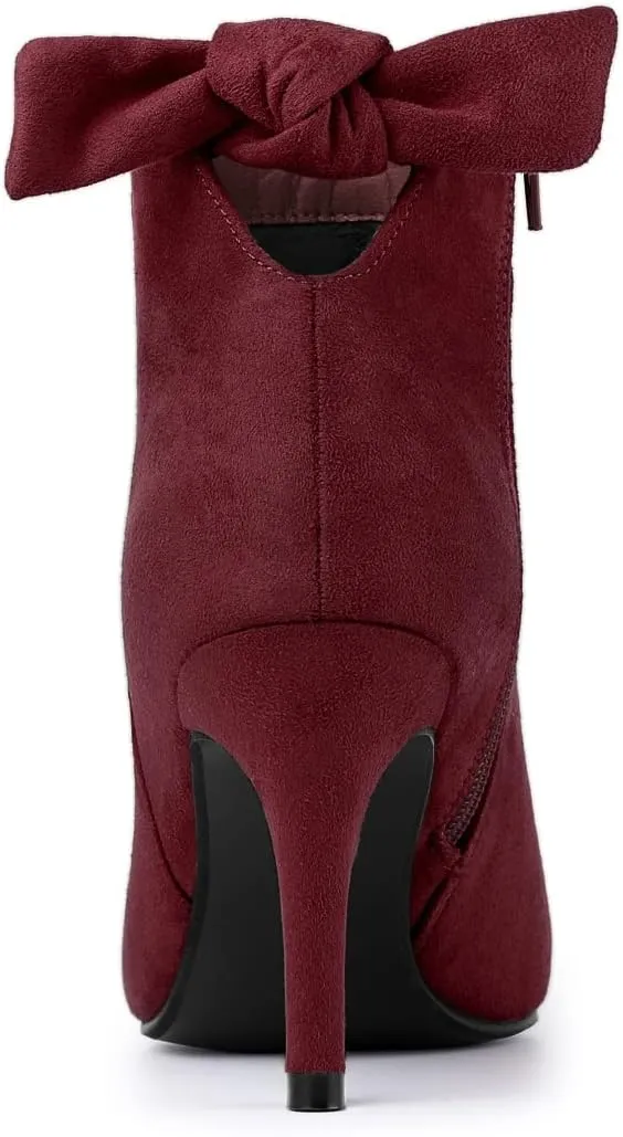 Allegra K Women's Pointed Toe Stiletto Heel Ankle Boots