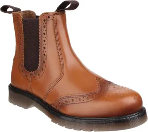 Amblers Mens Dalby Pull On Brogue Boot Tan Size UK 13 EU 47
