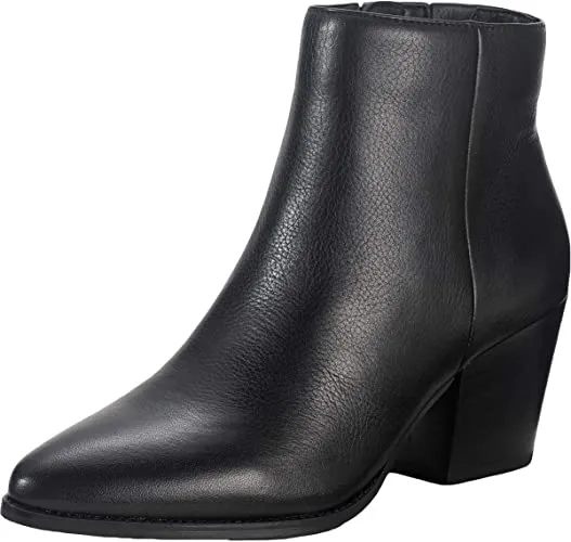 AMERICAN RAG Womens Black Cushioned Comfort Eryn Pointed Toe Block Heel Zip-Up Leather Booties 9.5 M