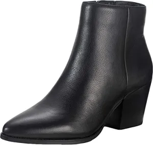 AMERICAN RAG Womens Black Cushioned Comfort Eryn Pointed Toe Block Heel Zip-Up Leather Booties 9.5 M