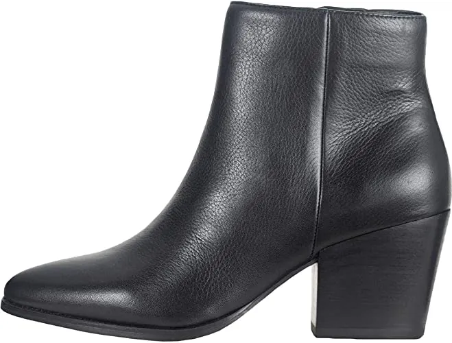 AMERICAN RAG Womens Black Cushioned Comfort Eryn Pointed Toe Block Heel Zip-Up Leather Booties 9.5 M
