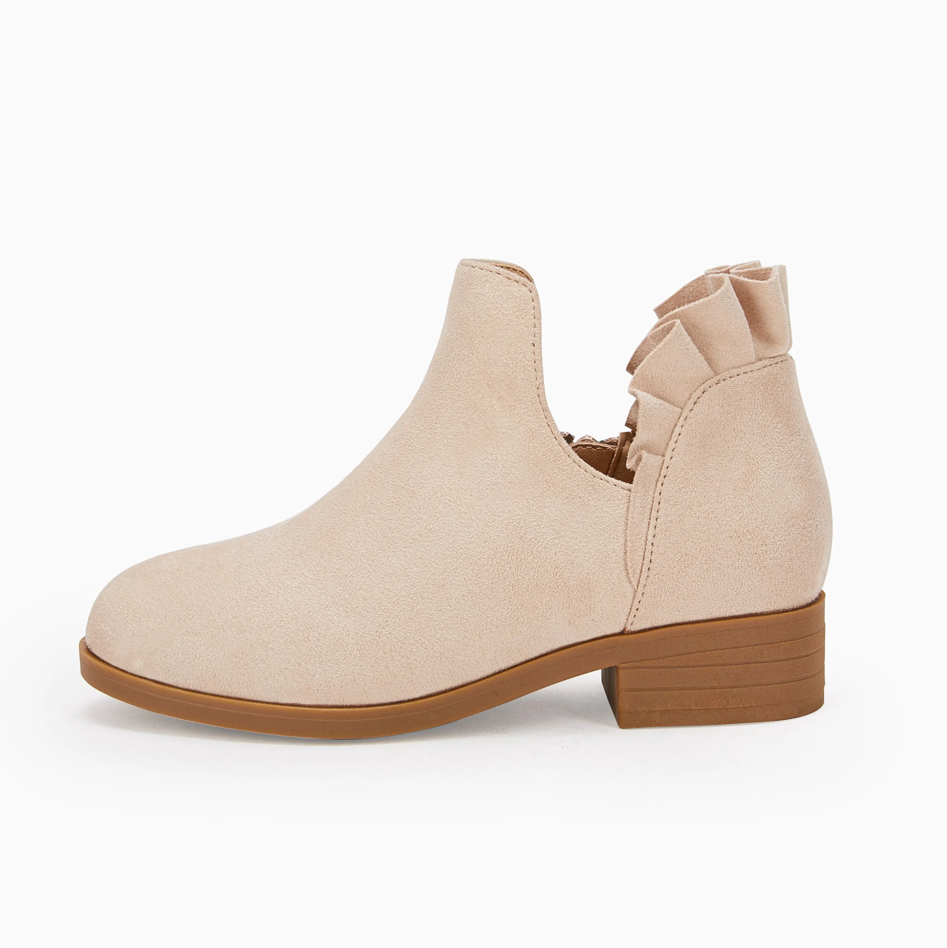 Ankle Heel Kids Girls Final hours Boots Comprehensive product line Block Cutout Booties Short Chunky Ruffle
