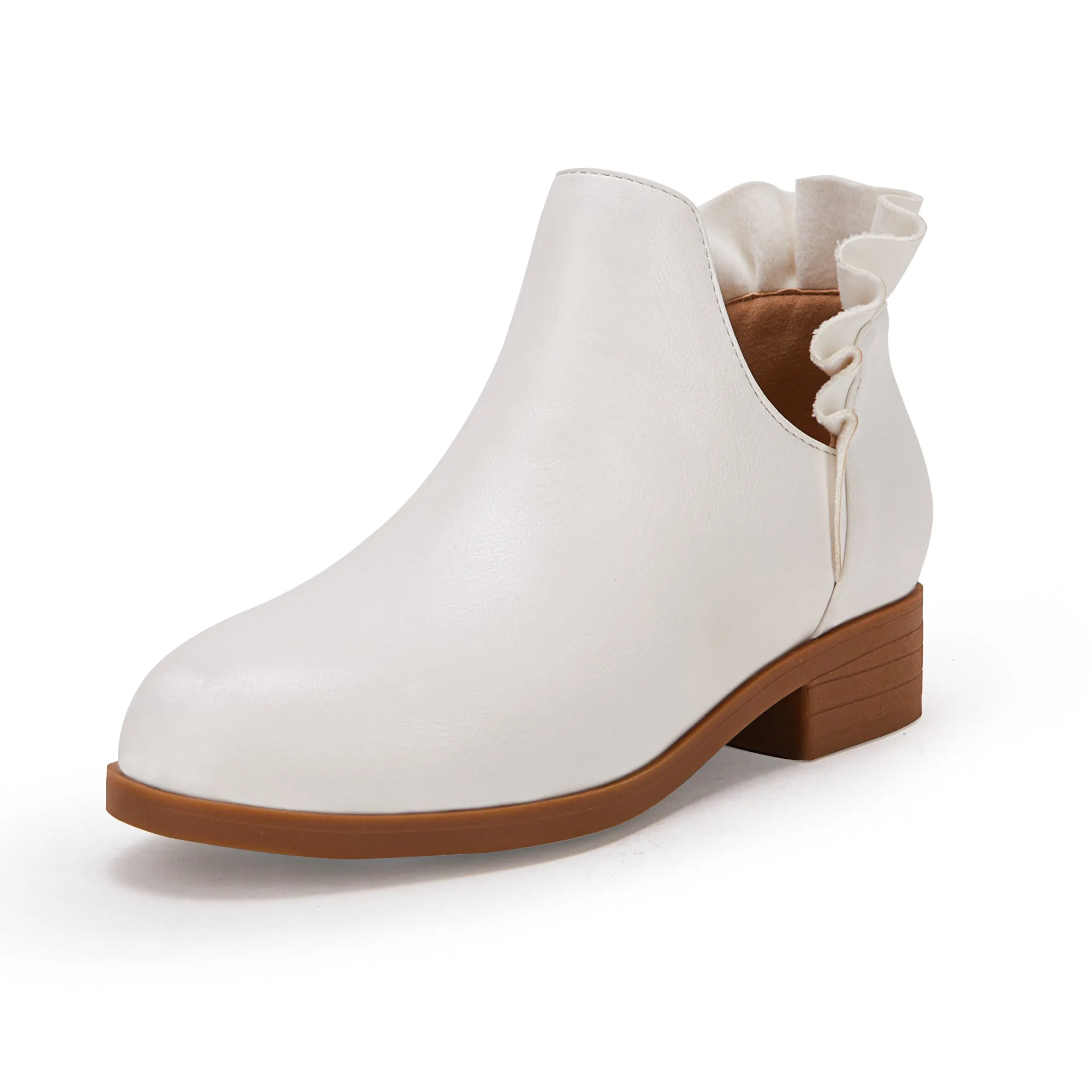 Ankle Heel Kids Girls Final hours Boots Comprehensive product line Block Cutout Booties Short Chunky Ruffle