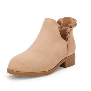 Ankle Heel Kids Girls Final hours Boots Comprehensive product line Block Cutout Booties Short Chunky Ruffle