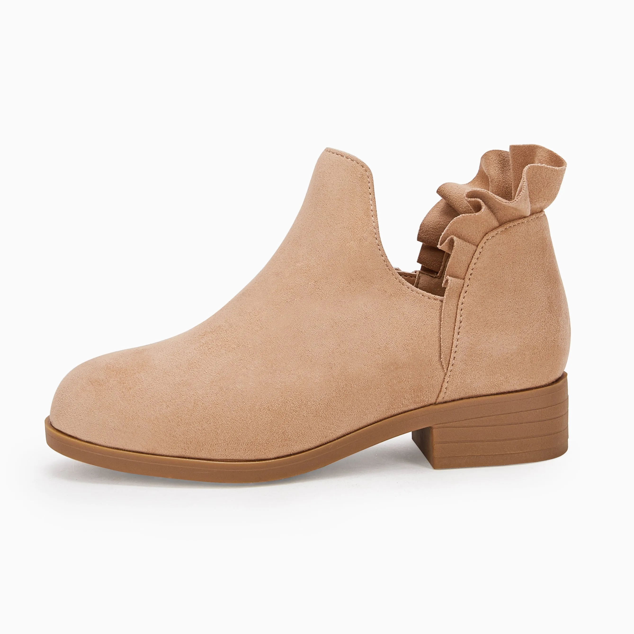 Ankle Heel Kids Girls Final hours Boots Comprehensive product line Block Cutout Booties Short Chunky Ruffle