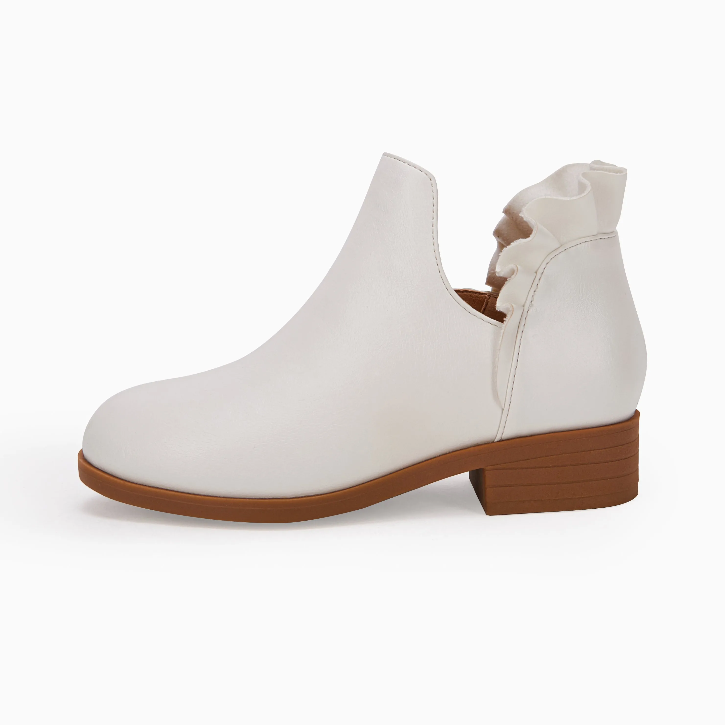 Ankle Heel Kids Girls Final hours Boots Comprehensive product line Block Cutout Booties Short Chunky Ruffle