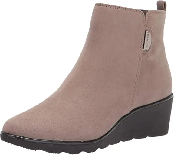 Anne Klein womens Wedge Ankle Fashion Boot, Taupe Multi, 5 US