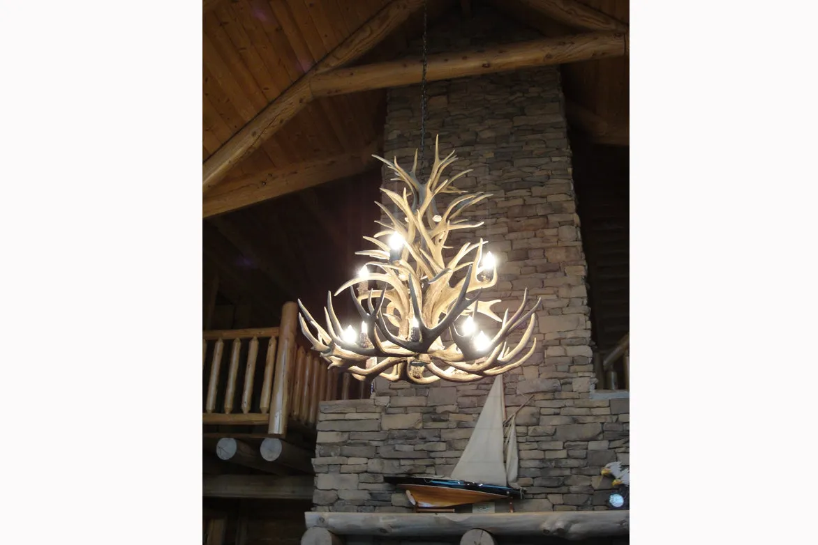 Antler Chandelier - 9 Light L Mule (27"W x 24"H)