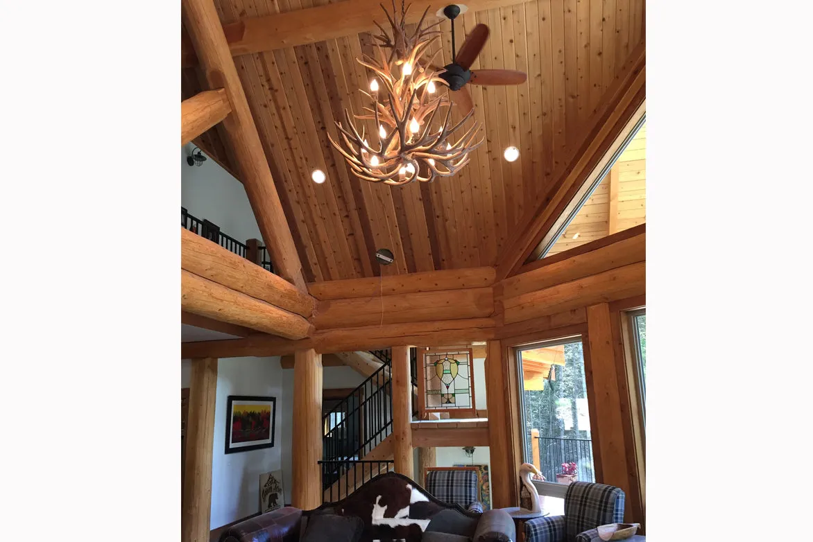 Antler Chandelier - 9 Light L Mule (27"W x 24"H)