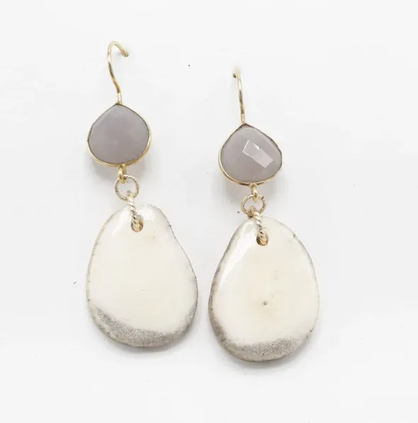 Antler Earring   Stone
