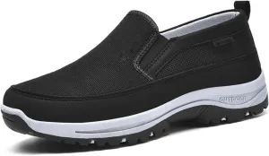 Auguscare Shoes Men, Orthowalkway Mens Shoes, Men's Arch Support Slip-On Canvas Loafers, Outdoor Orthopedic Sneakers