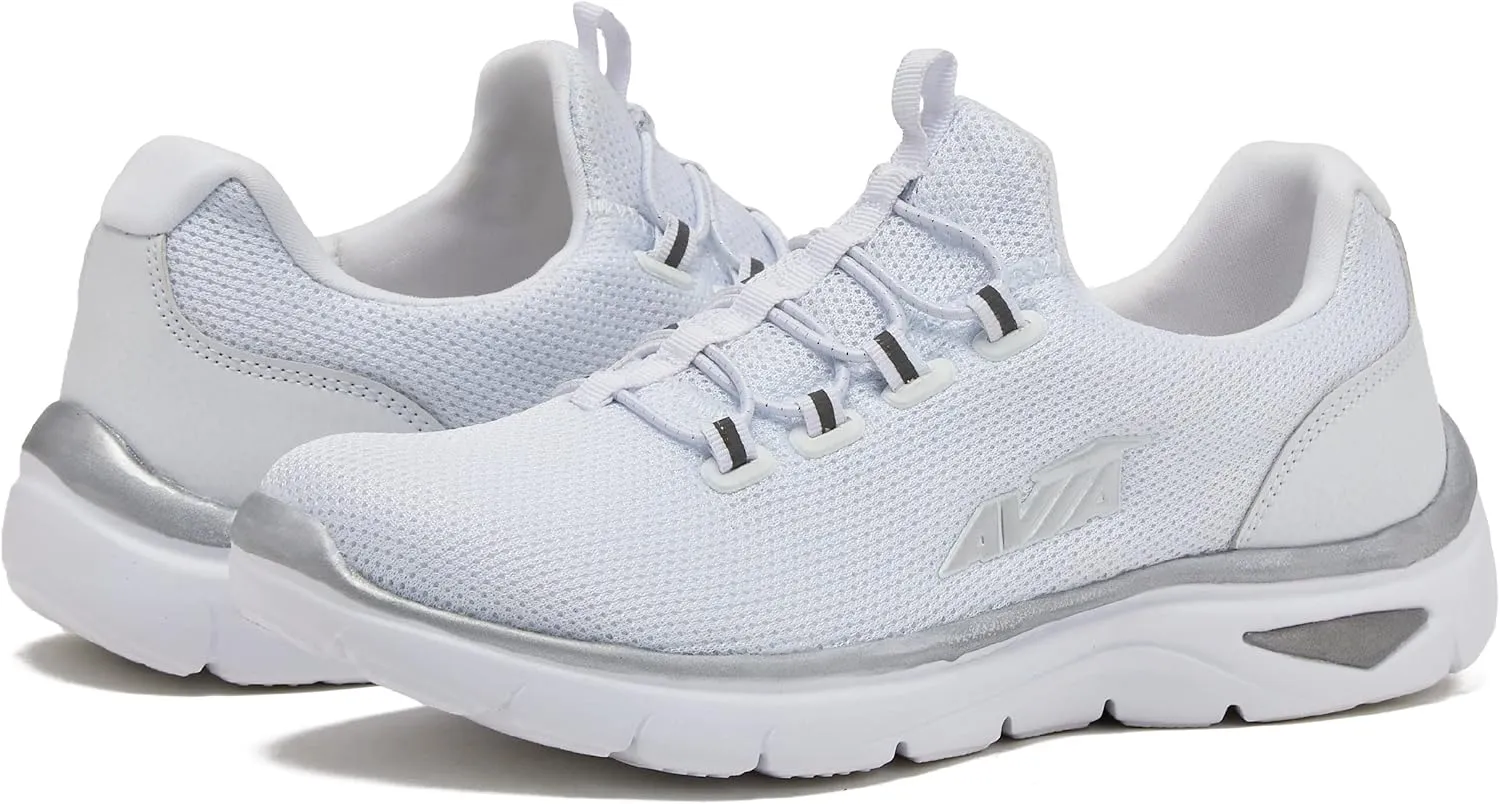 Avia Junction Women’s Slip On Sneakers - Comfortable, Breathable No Laces Shoes for Women with Memory Foam