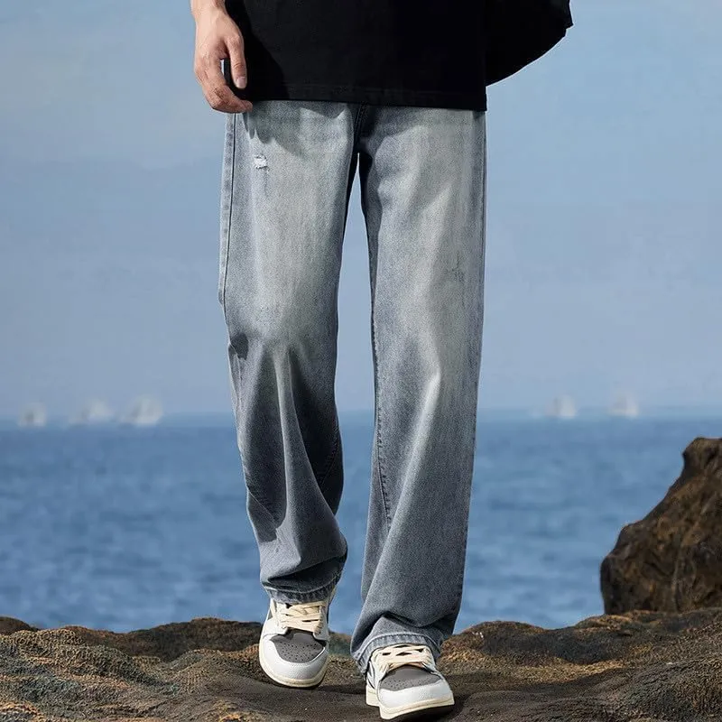 Baggy Jeans for Men Relaxed Fit Wide Leg Denim Pants Hip Pop Skater Streetwear Jeans Loose Straight Leg Jeans
