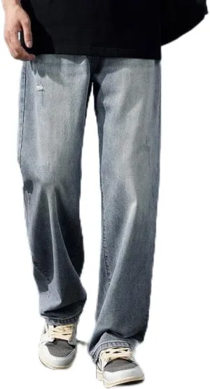 Baggy Jeans for Men Relaxed Fit Wide Leg Denim Pants Hip Pop Skater Streetwear Jeans Loose Straight Leg Jeans
