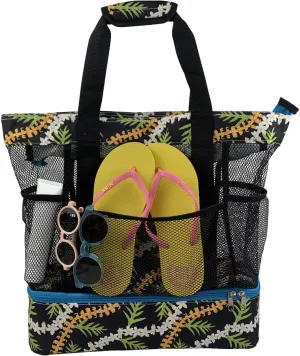 Beach Tote, Waterproof, Insulated Cooler, Breathable Mesh, Pool, Travel, Camping, Shopping, Family & Vacation