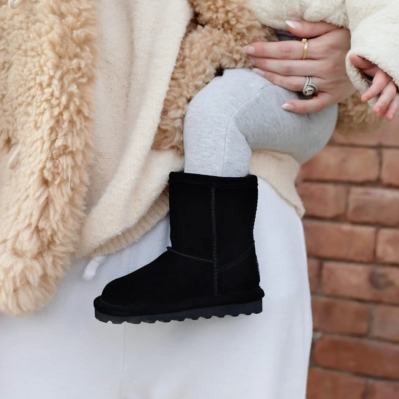 BEARPAW Elle Toddler Multiple Colors | Toddler's Boot Classic Suede with Zipper | Kid's Slip On Boot | Comfortable Winter Boot