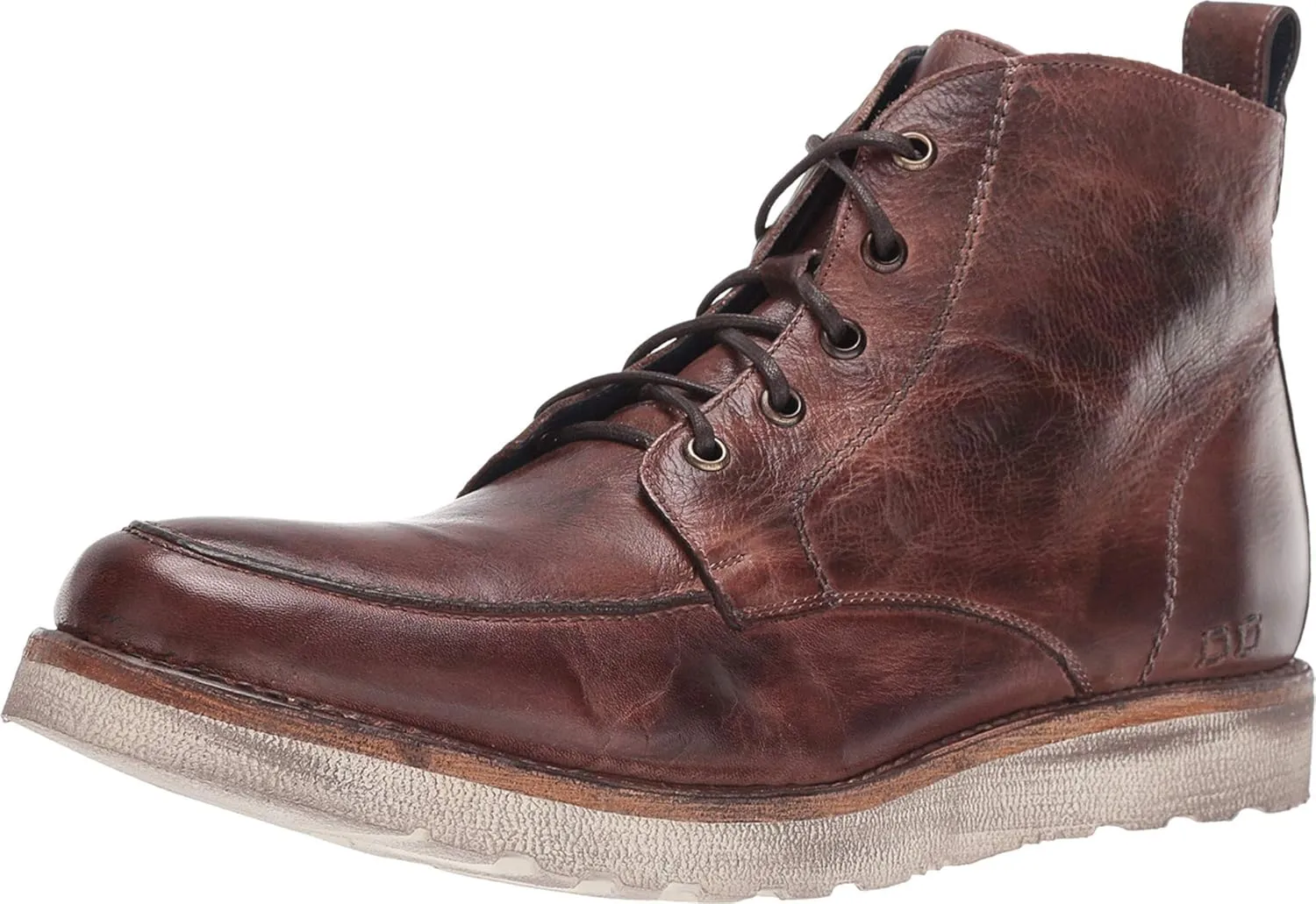Bed|Stu Lincoln Mens Leather Boots, Teak Rustic, 8.5
