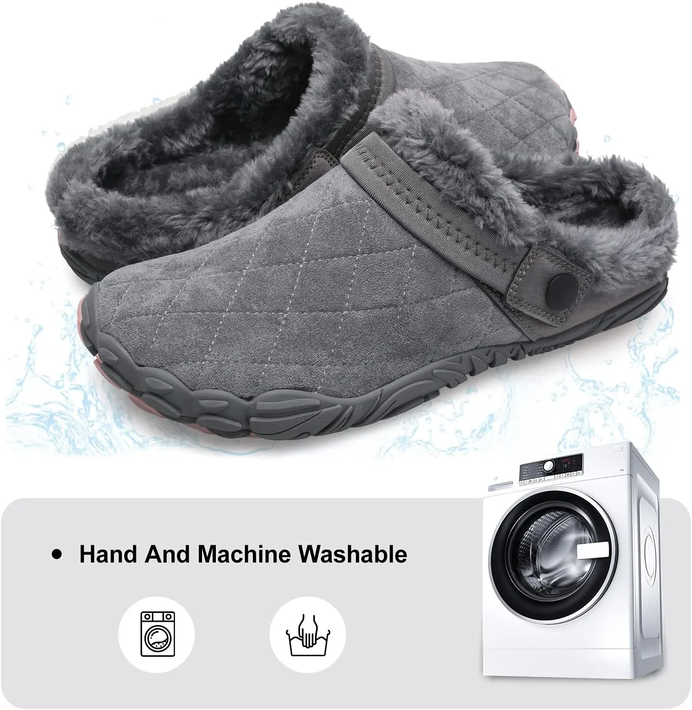 Besroad Womens Mens Furry Slides House Slippers Fuzzy Fluffy Bedroom Cozy Memory Foam Slippers Clogs