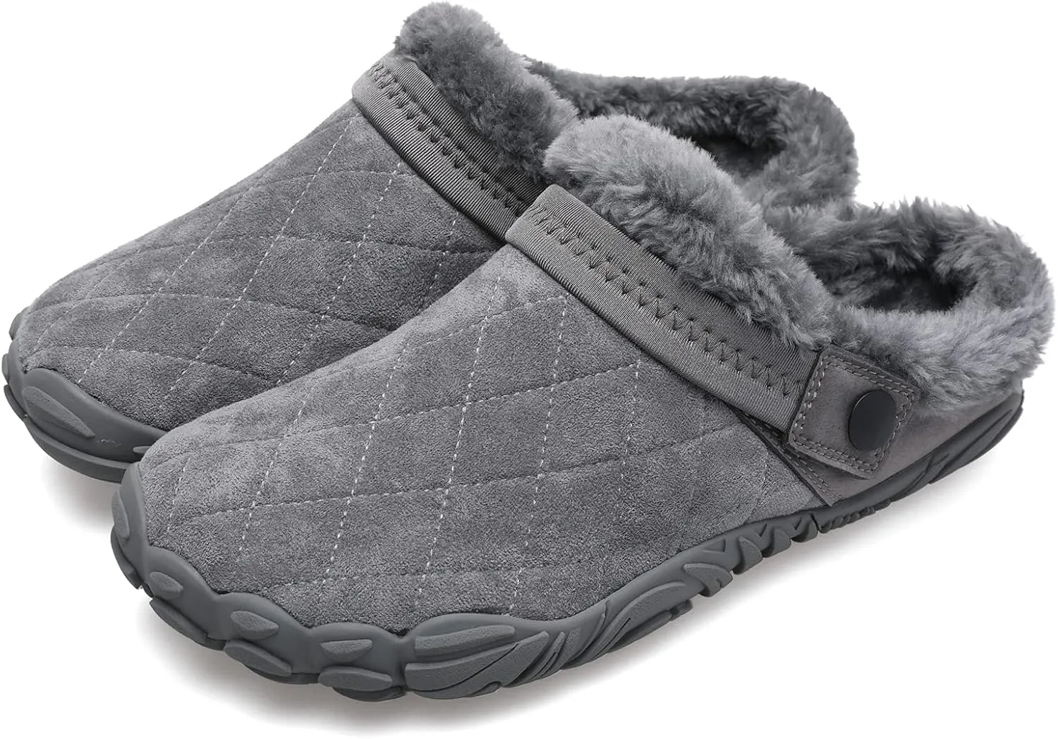 Besroad Womens Mens Furry Slides House Slippers Fuzzy Fluffy Bedroom Cozy Memory Foam Slippers Clogs