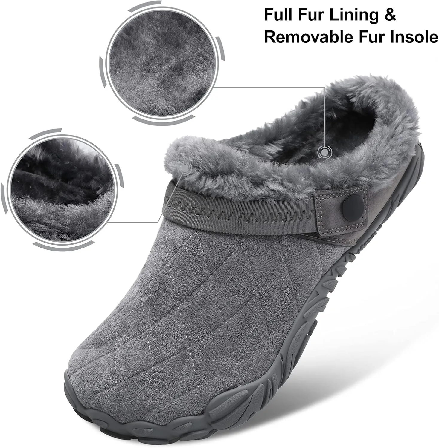 Besroad Womens Mens Furry Slides House Slippers Fuzzy Fluffy Bedroom Cozy Memory Foam Slippers Clogs