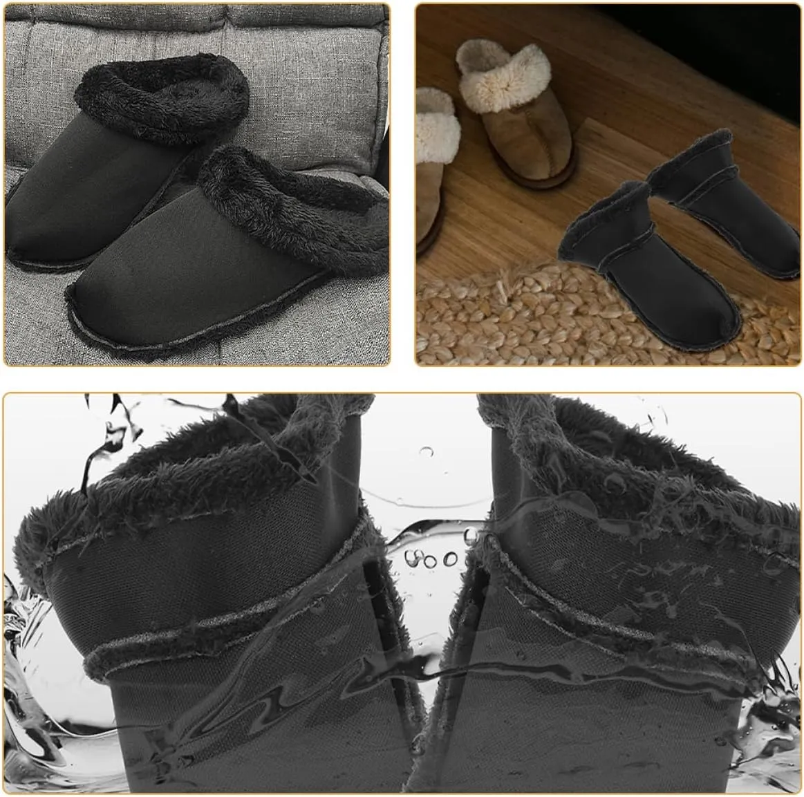 BESTYASH Velvet Lined Shoe Covers Fur Fuzzy Non-slip Insoles Cushioned Inserts Shoe Insoles Thick Fleece Shoes