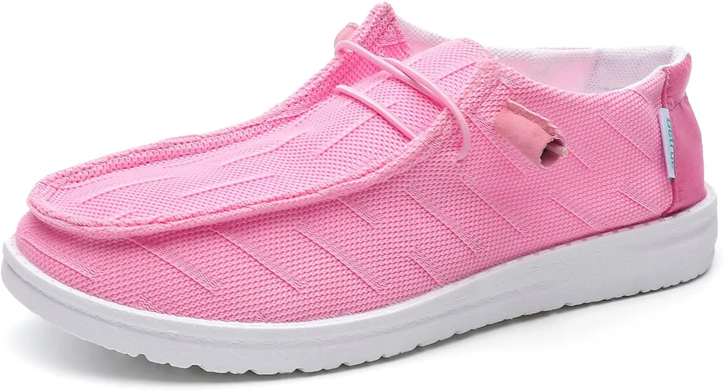 Betrue Women's Lightweight Boat Shoes, Casual Loafers, Slip On Deck Shoes, Breathable Canvas Sneakers