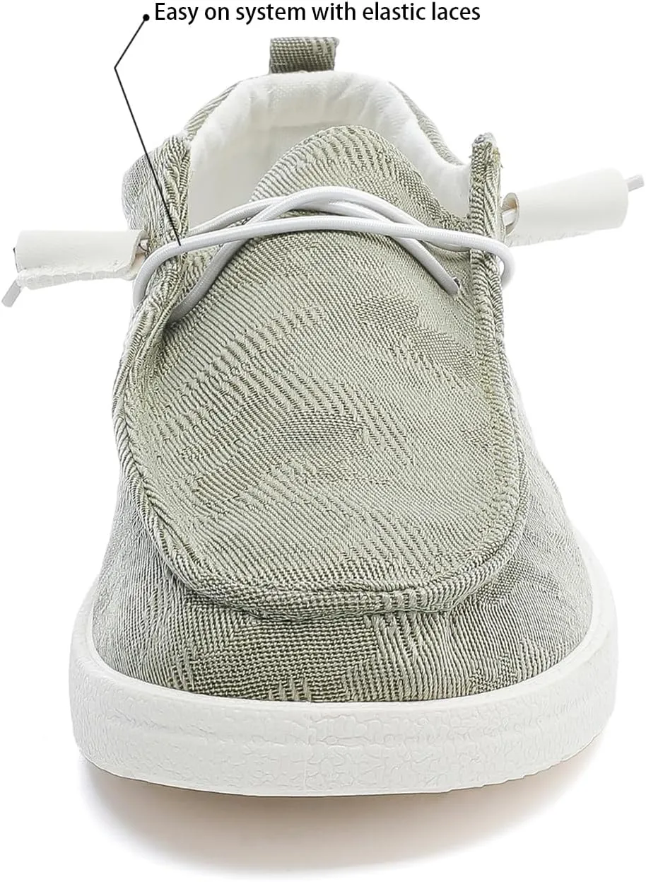 Betrue Women's Lightweight Boat Shoes, Casual Loafers, Slip On Deck Shoes, Breathable Canvas Walking Shoes