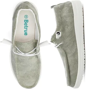 Betrue Women's Lightweight Boat Shoes, Casual Loafers, Slip On Deck Shoes, Breathable Canvas Walking Shoes