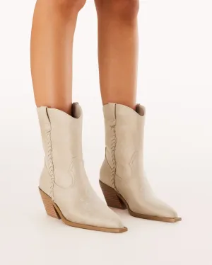 'BILLINI' ELLENORA COWBOY BOOT - LIGHT SAND SUEDE
