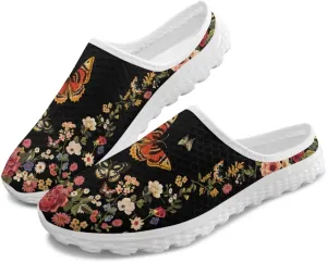 Binienty Women Mules Breathable Mesh Slip on Backless Walking Sneakers for Outings Shopping Camping