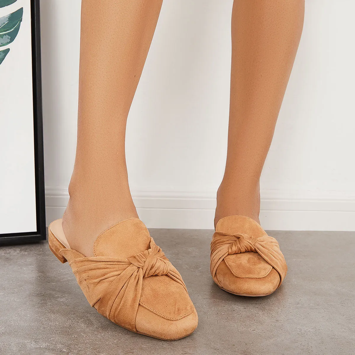 Bowtie Mules Slip Backless Loafers Handcrafted Compliance-certified Slide Heel Flat on